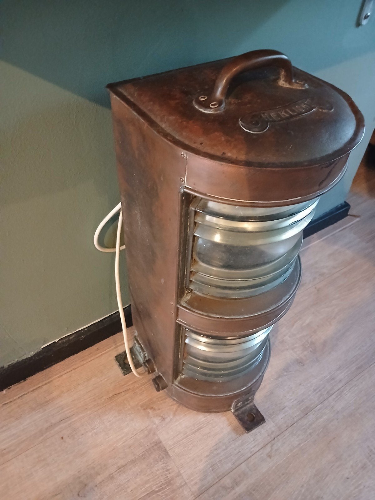 antieke scheeps lamp boot onderdelen lieren victron, Ophalen of Verzenden, Zo goed als nieuw, Elektra en Verlichting, Zeilboot of Motorboot