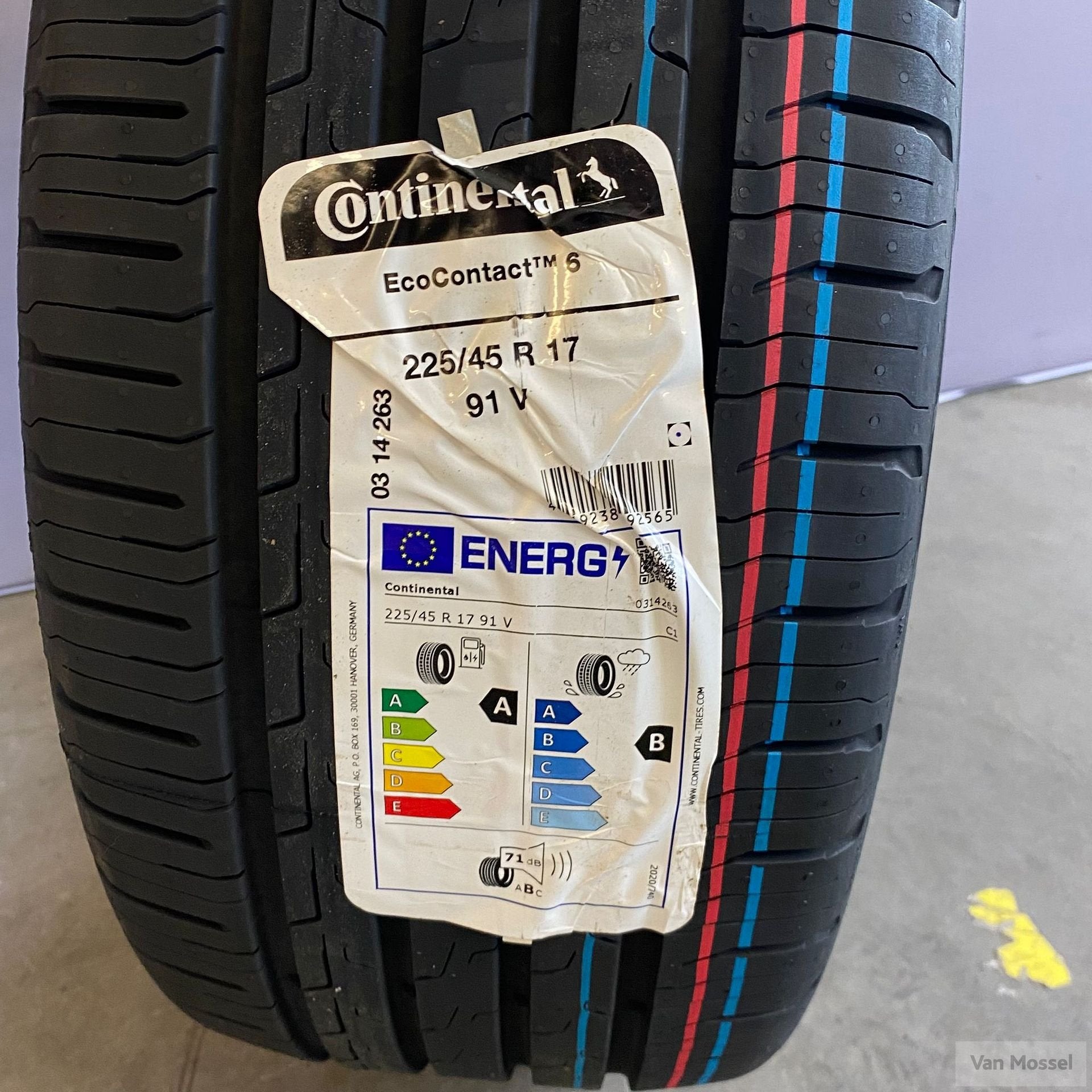 Continental Eco Contact 6 225/45/R17 91V, Gebruikt, -, -, 17 inch