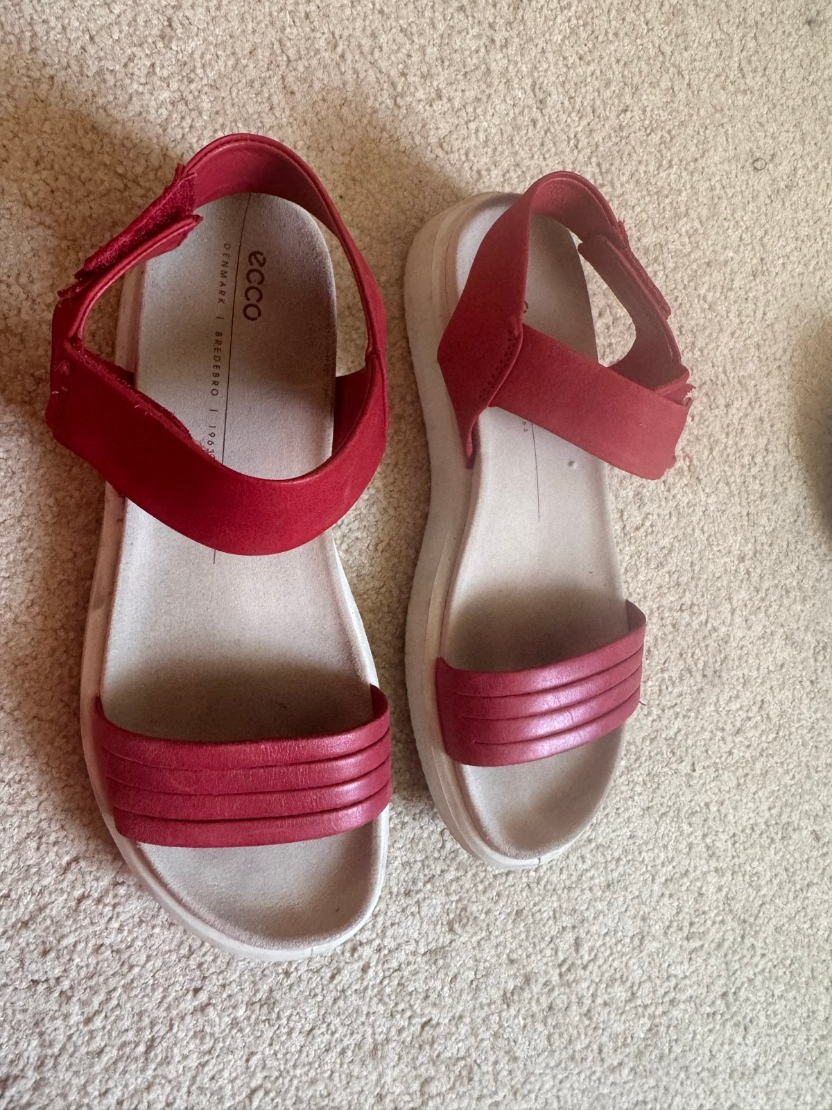Ecco sandalen rood maat 39, Ophalen, Sandalen of Muiltjes, Gedragen, Rood