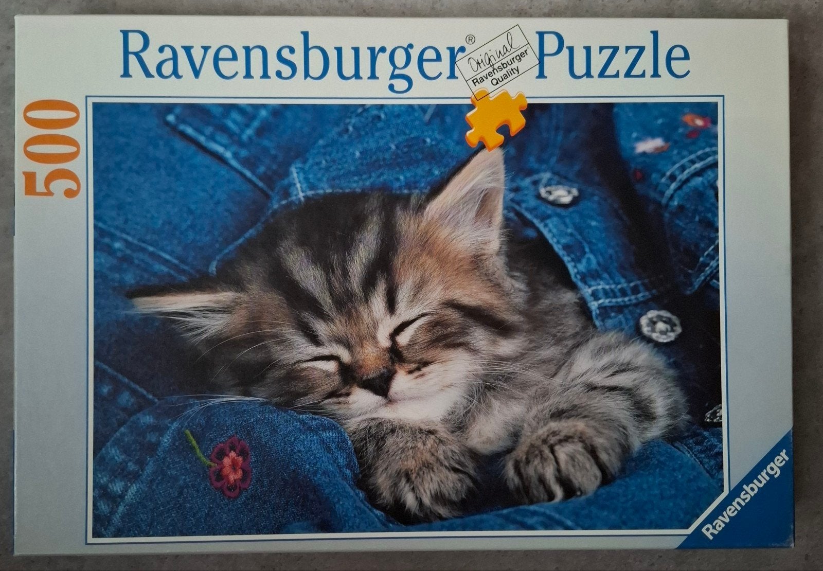 Ravensburger Legpuzzel 500 stukjes - Slapend Katje, Ophalen of Verzenden, 500 t/m 1500 stukjes, Zo goed als nieuw, Legpuzzel