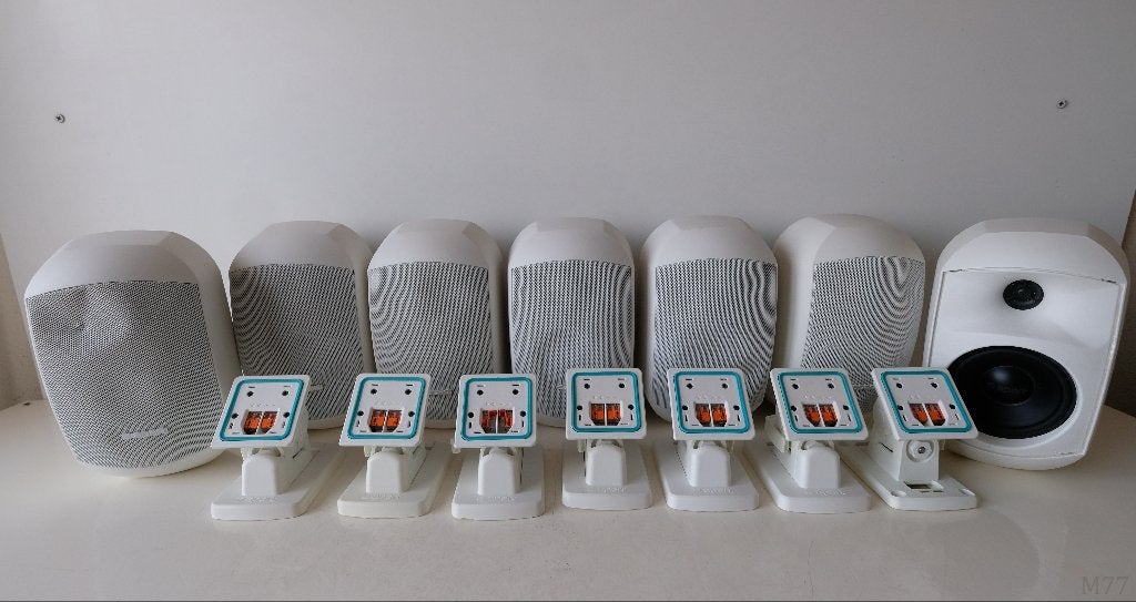 7x Apart Masck4CT Monitor Speakers, Overige merken, Studiomonitor, Gebruikt, Inclusief muurbeugels