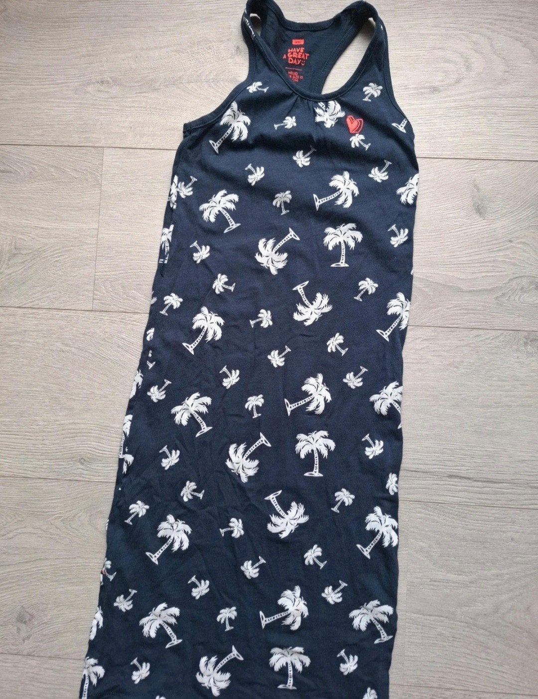 WE Meisjes Lange Jurk Blauw Tropisch Maat 110/116, Gebruikt, WE, Meisje, Ophalen of Verzenden