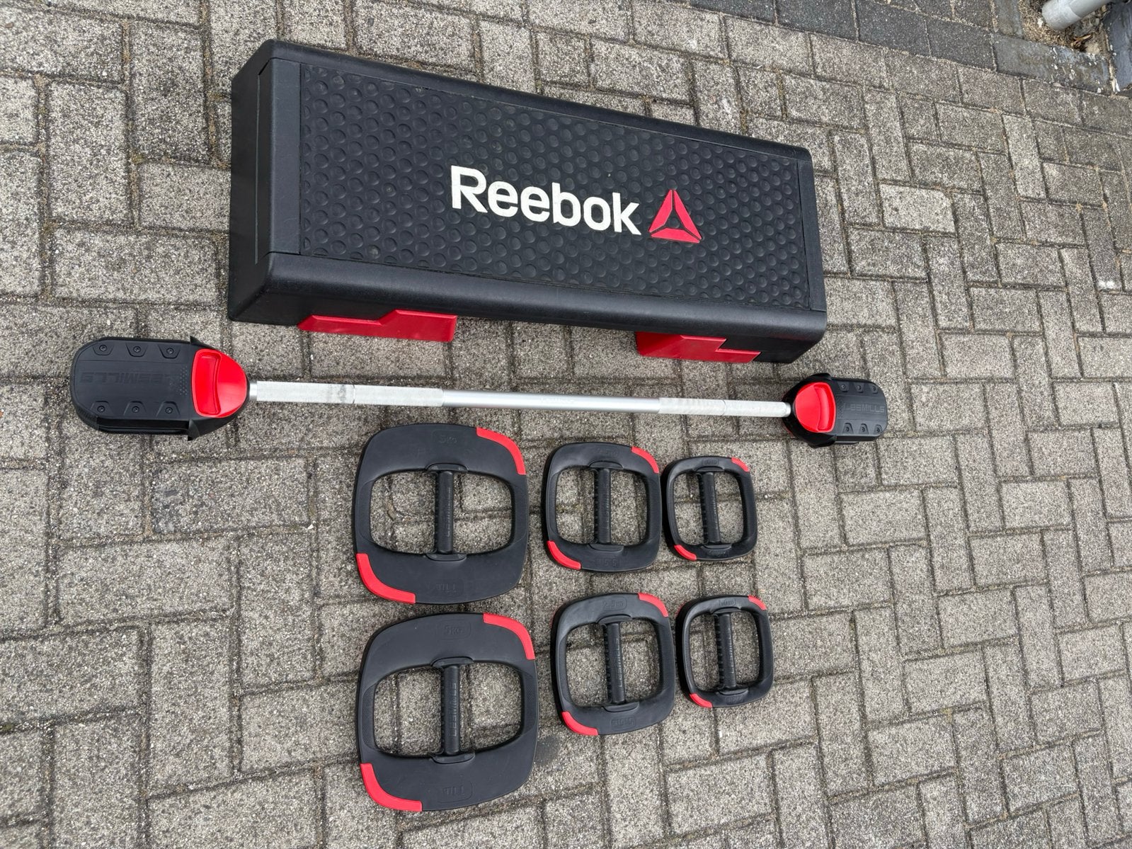 Reebok step met les mills 2.0 smart bodypump set, Gebruikt, Les mills smart set 2, Ophalen of Verzenden, Body pump
