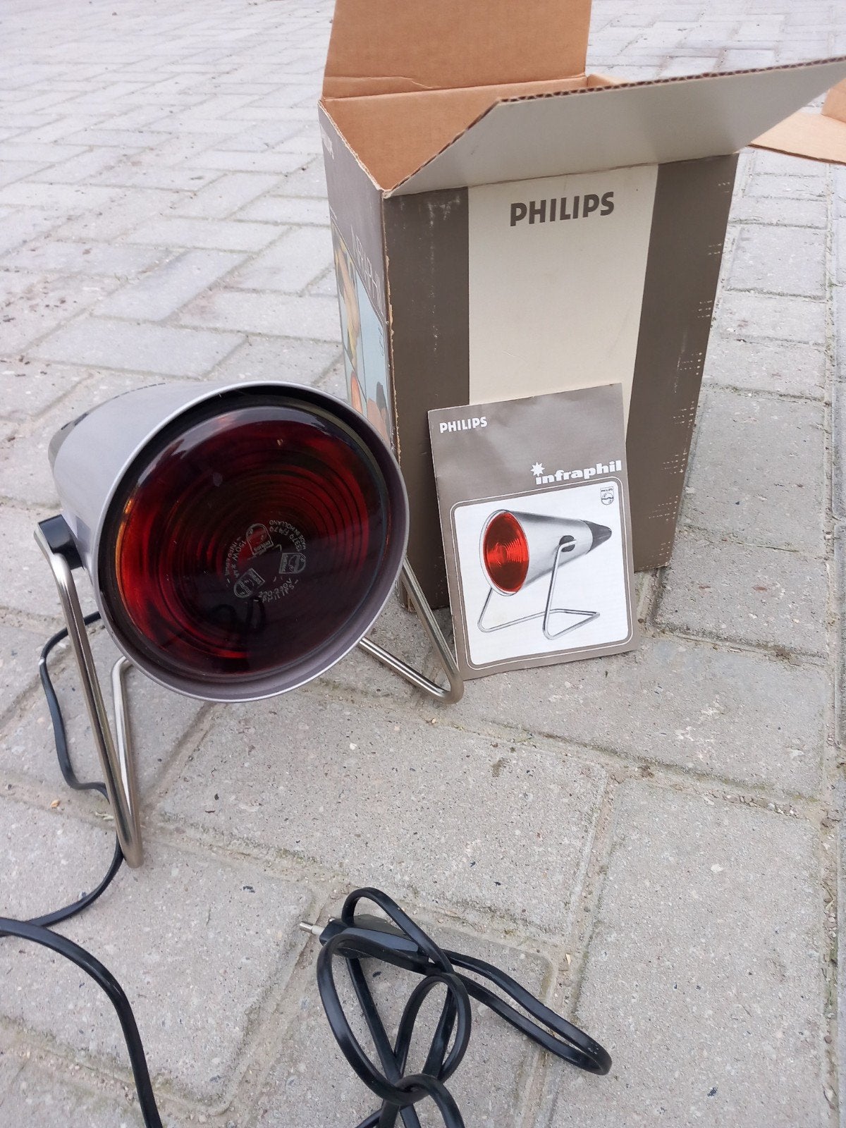 Philips Infraphil HP 3608 warmtelamp vintage jaren 70, Ophalen of Verzenden