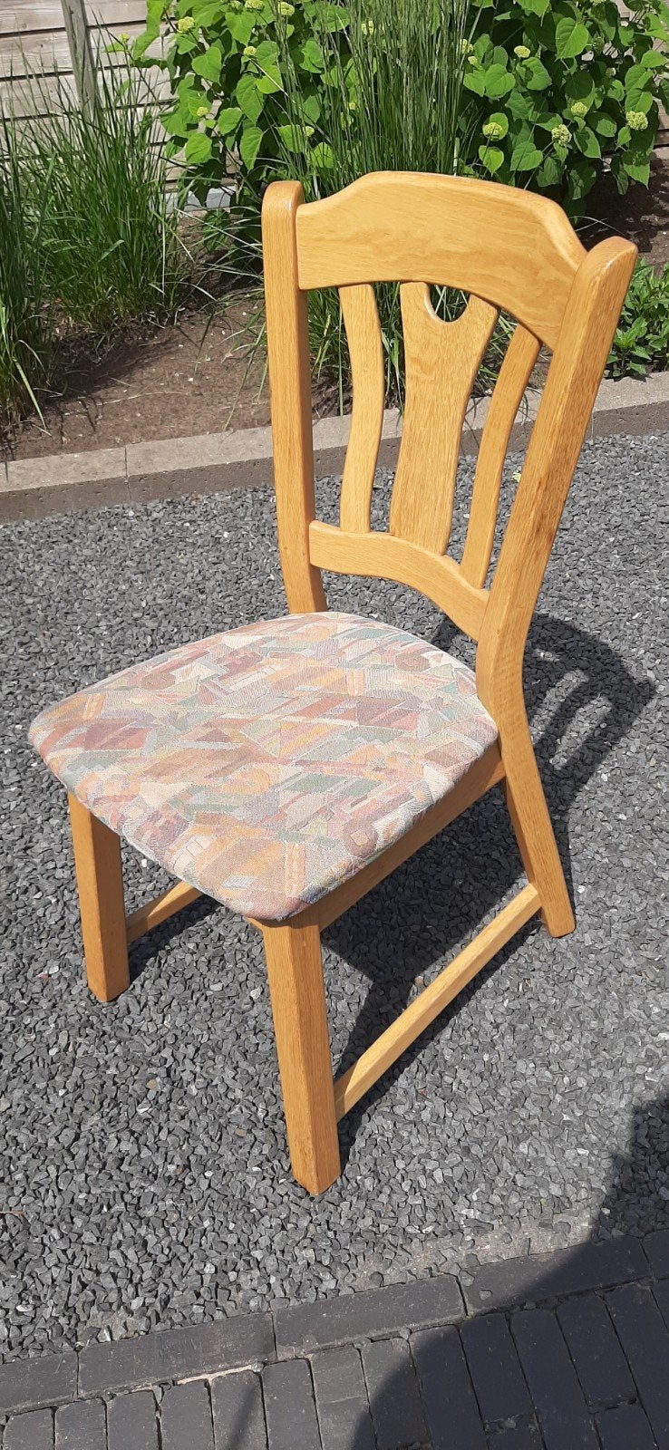 4 Eiken eetkamerstoelen, Ophalen, Gebruikt, Bruin, Vier