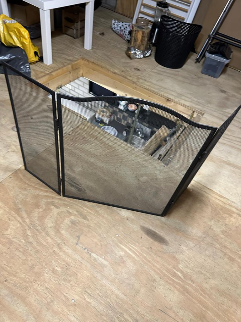Haard beschermer - Zwart metalen vonkenscherm, Huis en Inrichting, Ophalen, Gebruikt, Overige soorten