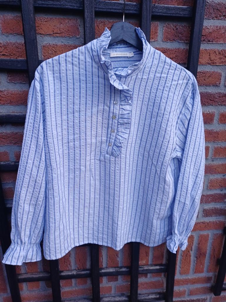 Damesblouse Le Grand Sud maat 36, Kleding | Dames, Blouses en Tunieken, Ophalen of Verzenden, Zo goed als nieuw, Maat 36 (S), Blauw
