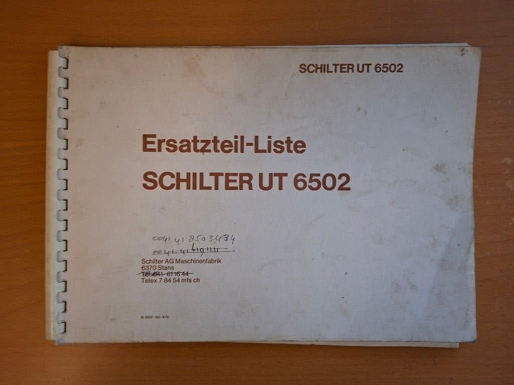 Onderdelenboek Schilter UT 6502, Ophalen of Verzenden, Gelezen, Tractor en Landbouw