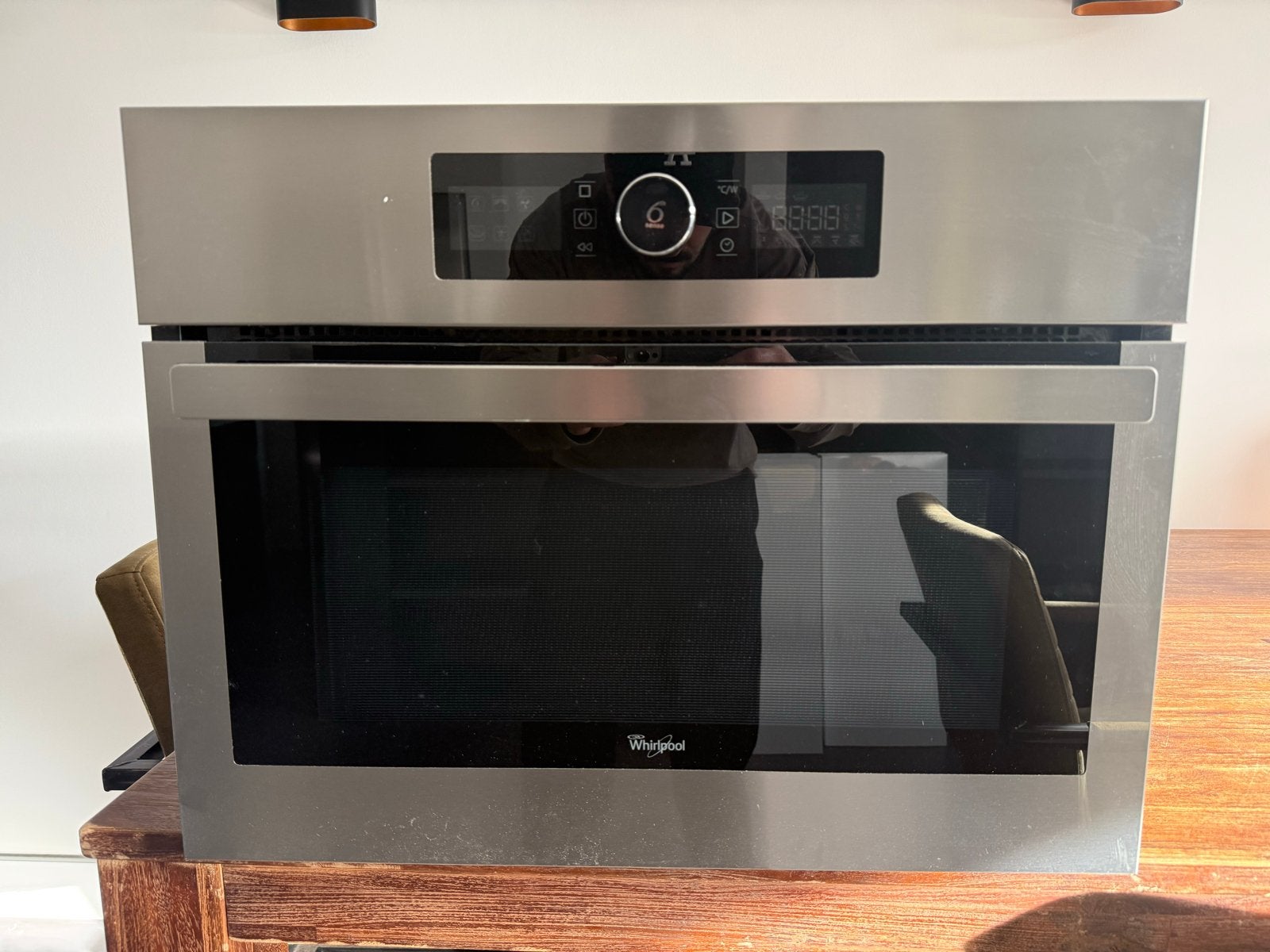 Whirlpool AMW 505/IX Inbouw Oven Combimagnetron, Witgoed en Apparatuur, Ophalen, Combimagnetron, Gebruikt, Grill