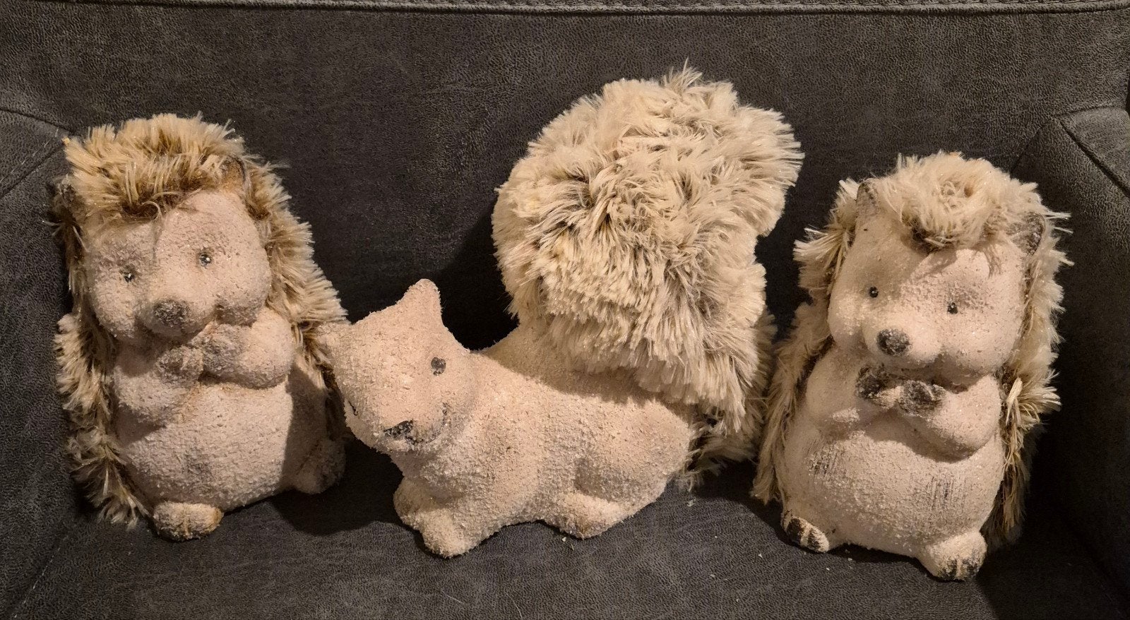 Decoratieve egels en eekhoorn - set van 3, Ophalen, Gebruikt, Landelijk, Beige