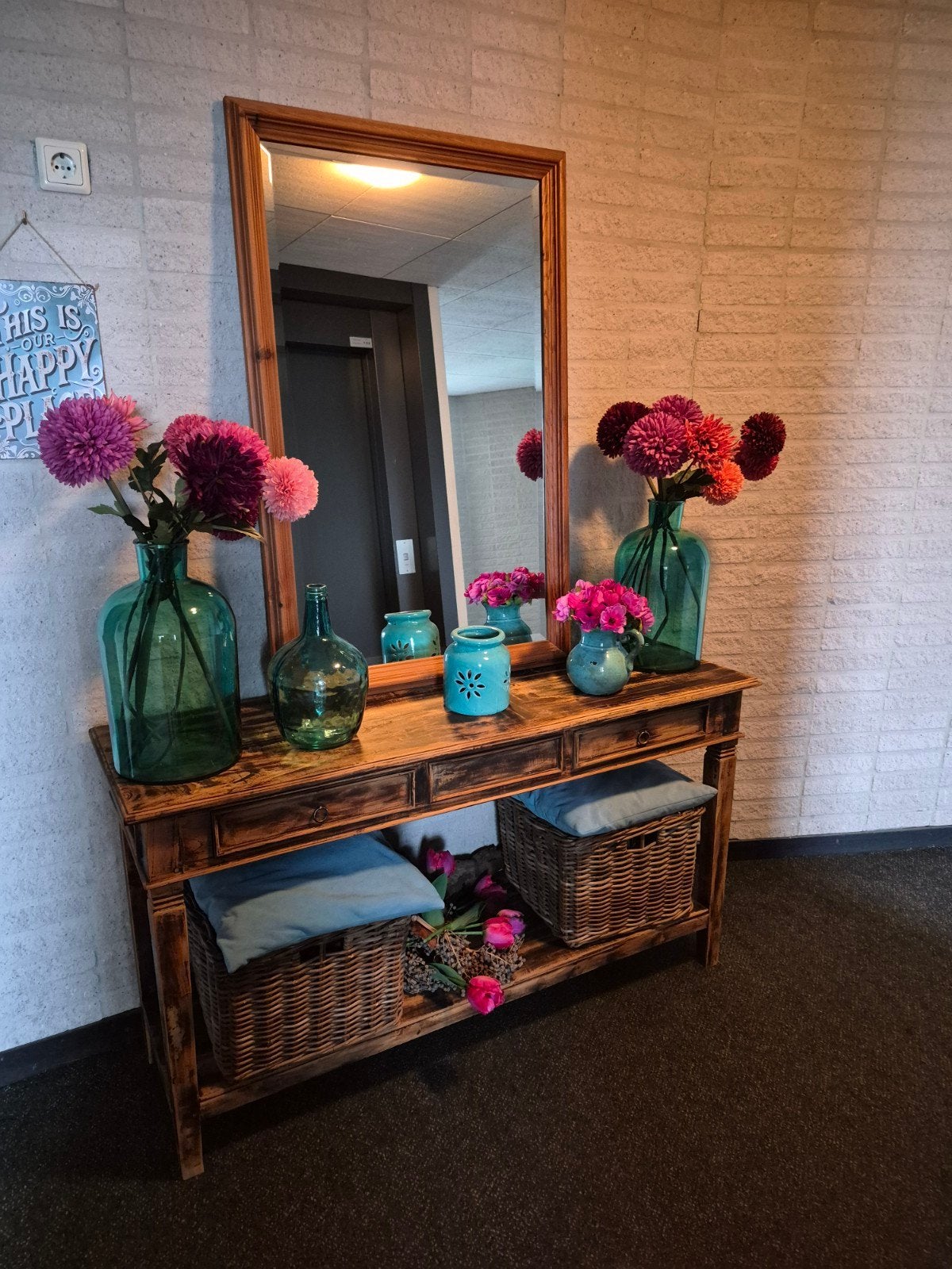 Sidetable, 100 tot 150 cm, Teakhout, Ophalen of Verzenden, Zo goed als nieuw