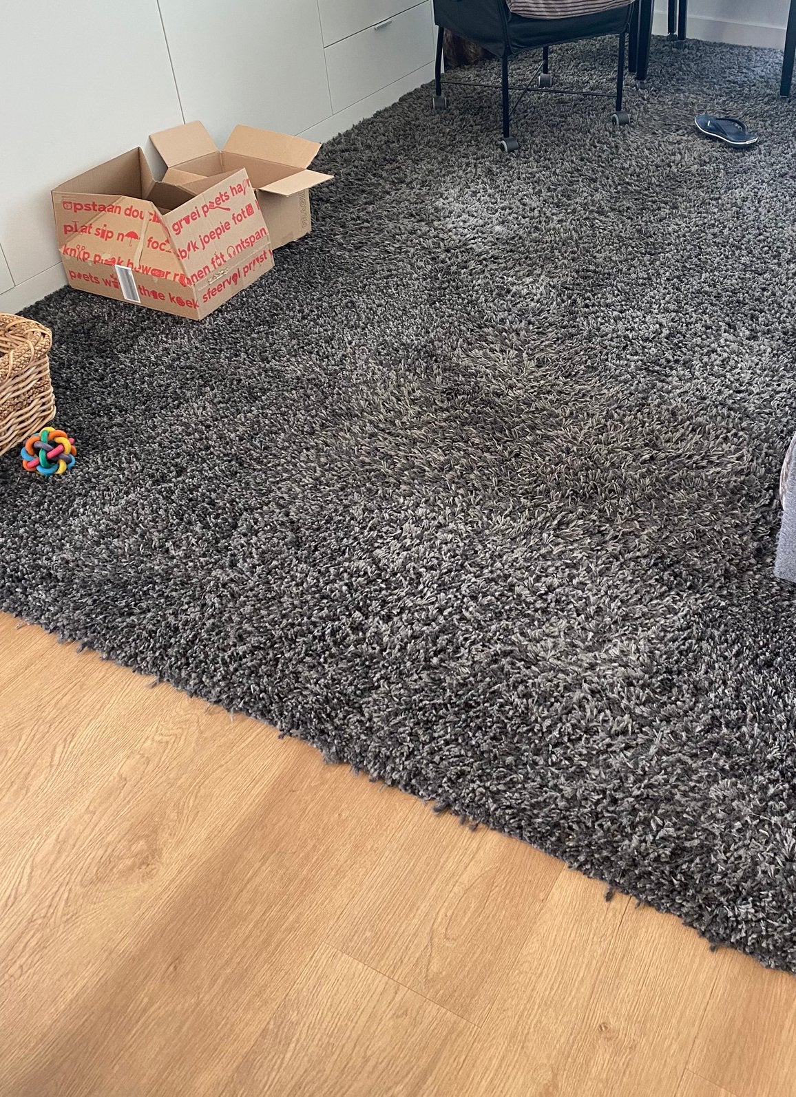 Groot vloerkleed antraciet, Ophalen, Gebruikt, Rechthoekig, 200 cm of meer