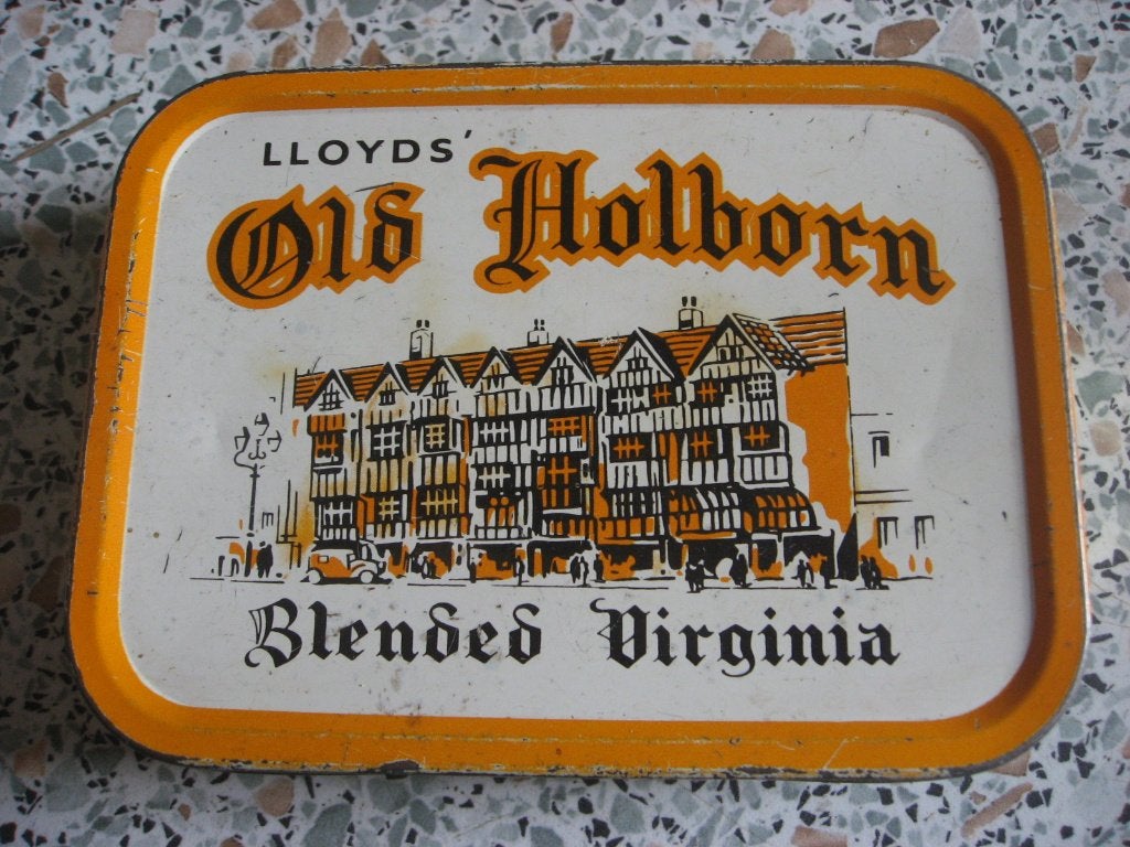 LLoyds Old Holborn tabaks blikje, Ophalen of Verzenden, Gebruikt, Tabaksdoos of Verpakking