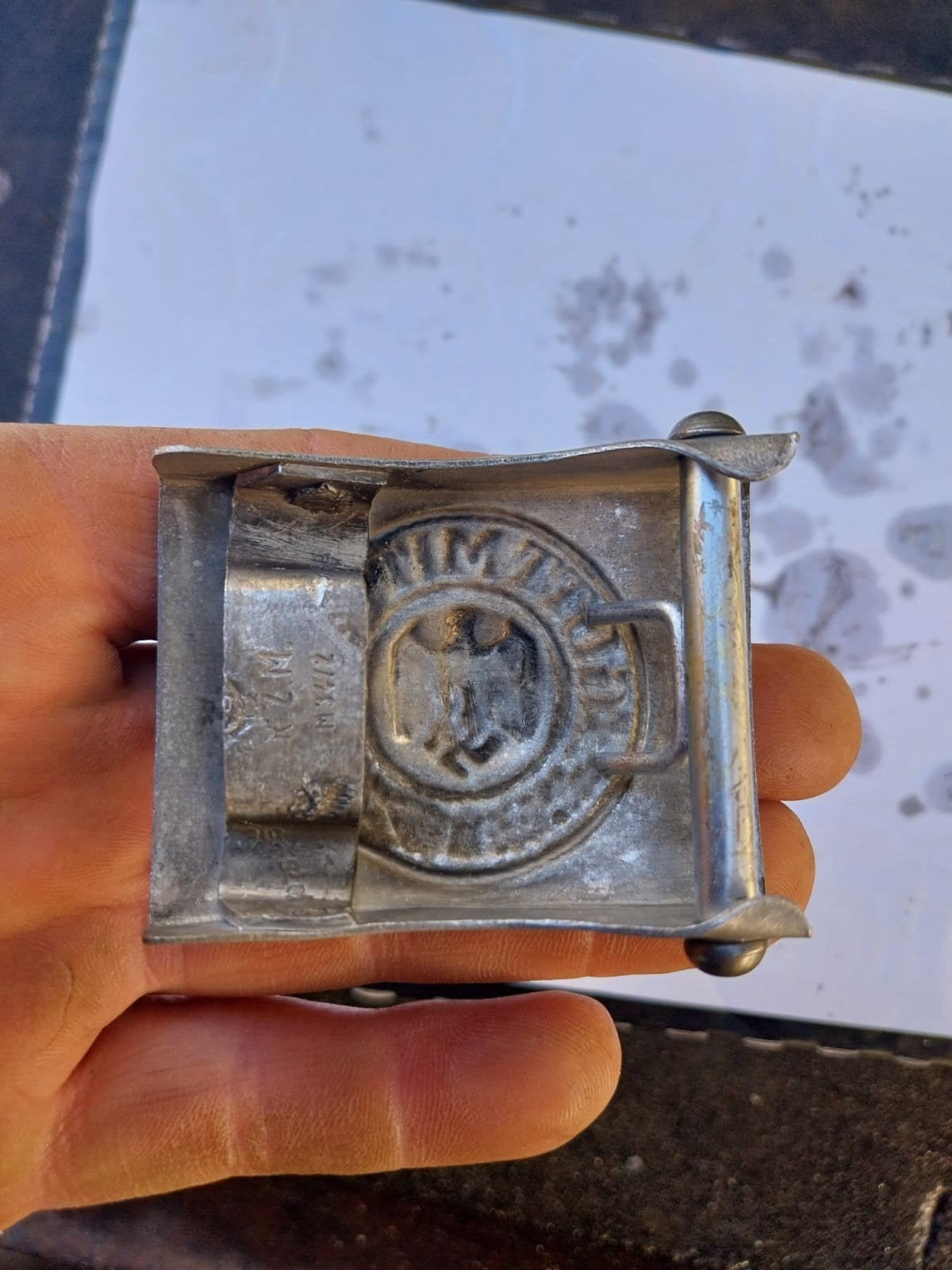 Koppelslot duits gott mit uns, Ophalen of Verzenden, Zo goed als nieuw, Zwart, Minder dan 95 cm