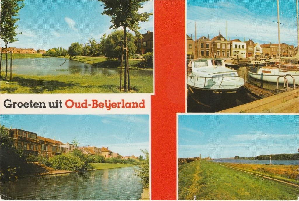 OUD BEIJERLAND Vijver Nieuwbouw Haven Groeten, Verzamelen, Ansichtkaarten | Nederland, Verzenden, 1960 tot 1980, Gelopen, Zuid-Holland