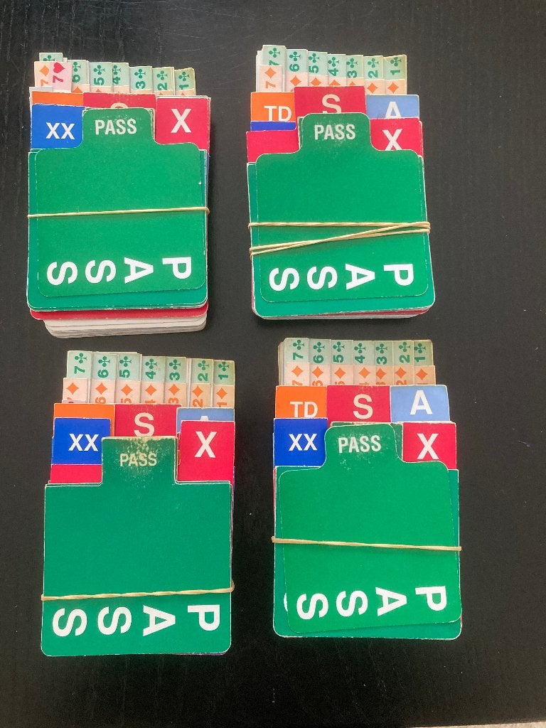 Vullingen voor biedboxen bridge spel 4 stuks, Hobby en Vrije tijd, Drie of vier spelers, Ophalen of Verzenden, Gebruikt