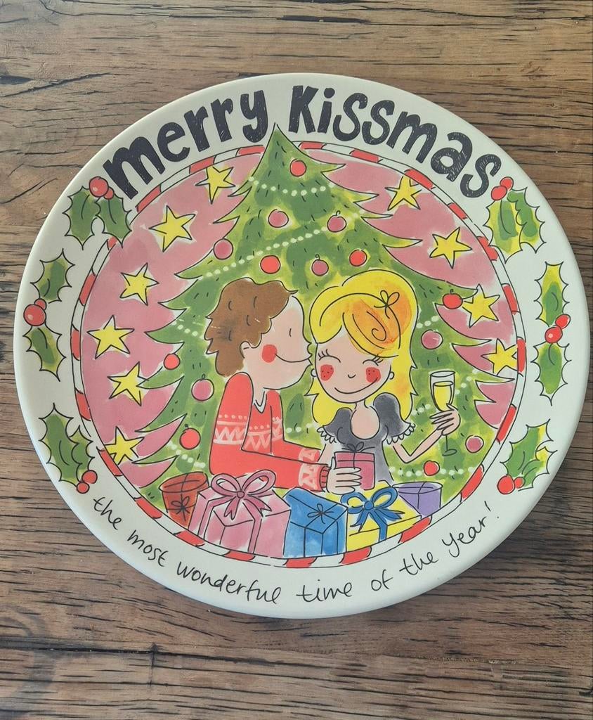 Blond Amsterdam Kerstbord "Merry Kissmas", Huis en Inrichting, Keuken | Servies, Zo goed als nieuw, Bord(en), Aardewerk, Ophalen of Verzenden