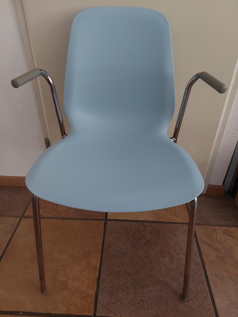 Ikea Leifarne stoel met Dietmar onderstel pastel blauw, Ophalen, Blauw, Eén