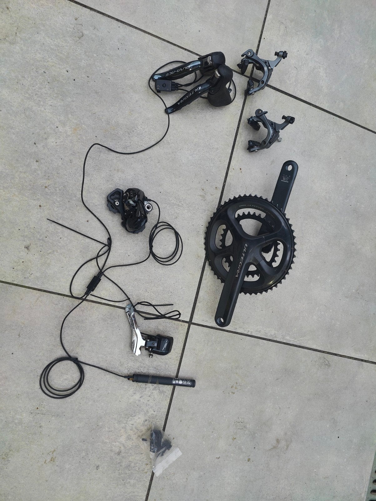 Shimano Ultegra Di2 6870 Groepset met Dura-Ace Shifters, Crankstel of Pedalen, Gebruikt, Ophalen of Verzenden, Aluminium