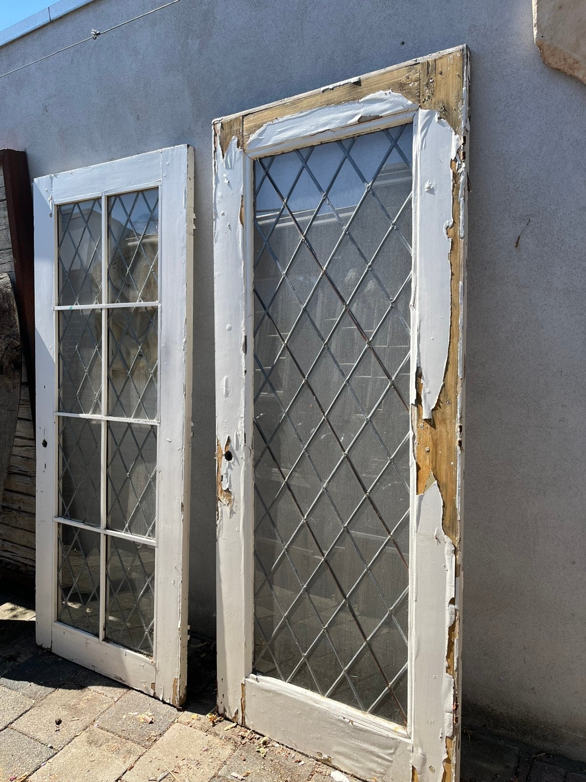 Grote deuren glas in lood +\- 224x94cm, Overige typen, 150 tot 225 cm, Niet bekend, Inclusief glas