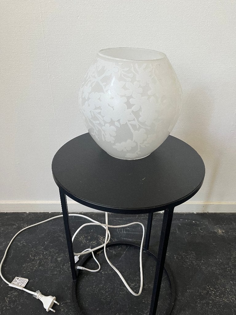 Vintage IKEA KNUBBIG Tafellamp - Kersenbloesem Glas, Ophalen, Met schakelaar, Gebruikt, Vintage