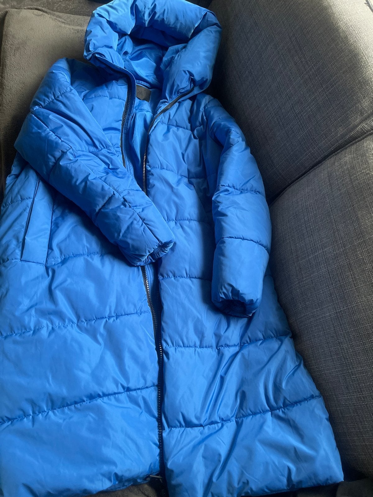 C&A Lange Blauwe Winterjas Maat 46/48 (XL), Ophalen, Zo goed als nieuw, Maat 46/48 (XL) of groter, Blauw
