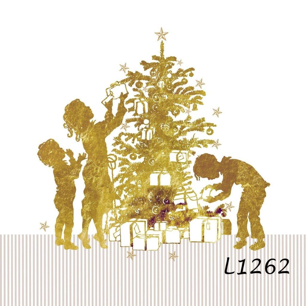 Servetten decoupage/bullet journal * kerstboom goud L1262, Verzenden, Nieuw