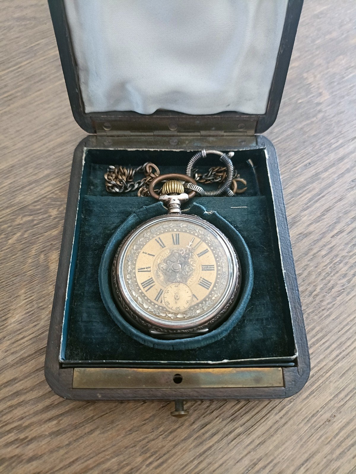 Vintage Zilveren Zakhorloge Handopwinder Zeer Fraai Zie Foto, Ophalen of Verzenden, Zilver