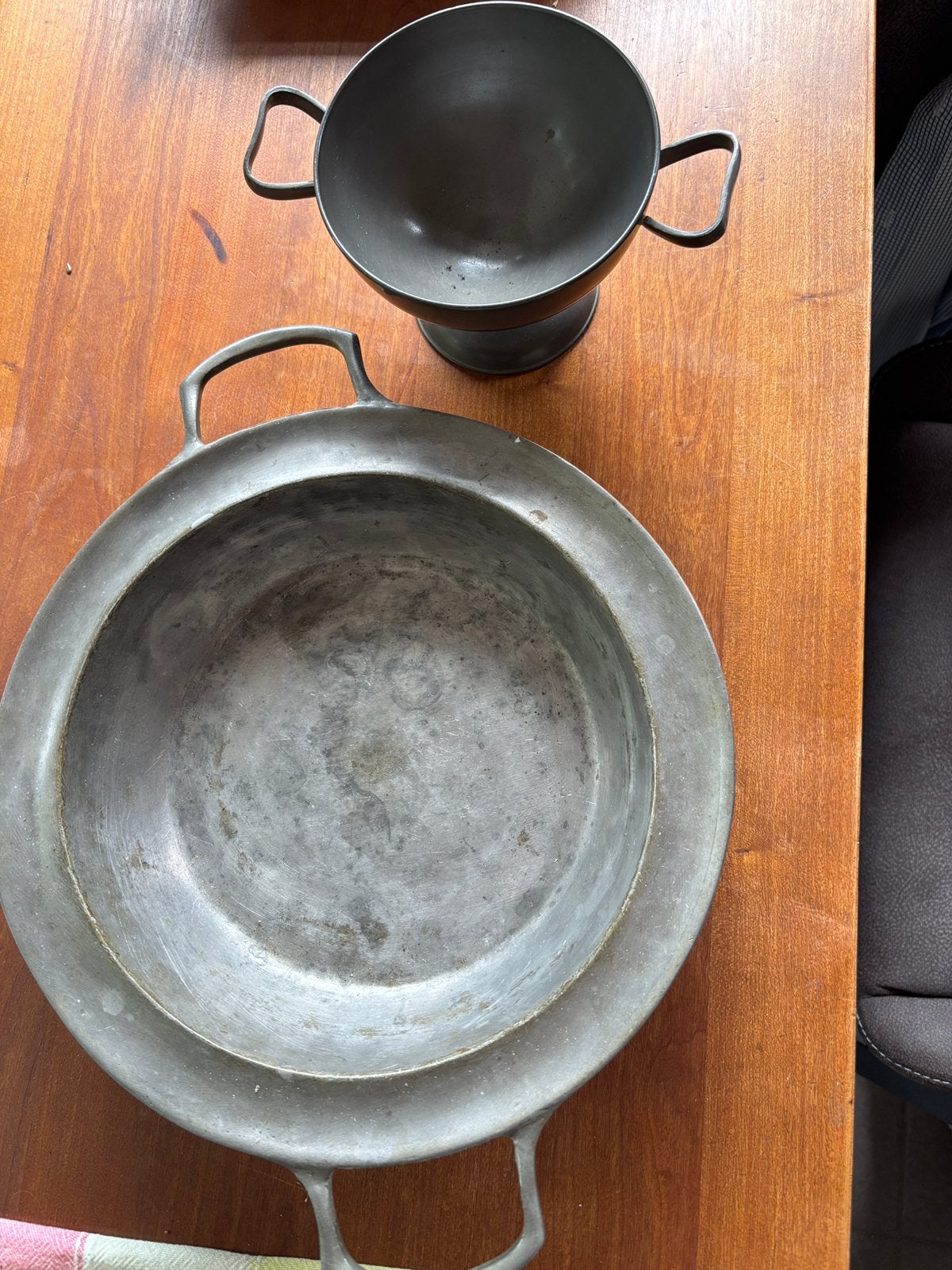 Antieke tinnen fruitschaal en schaaltje- Oud Hollands Tin, Ophalen of Verzenden