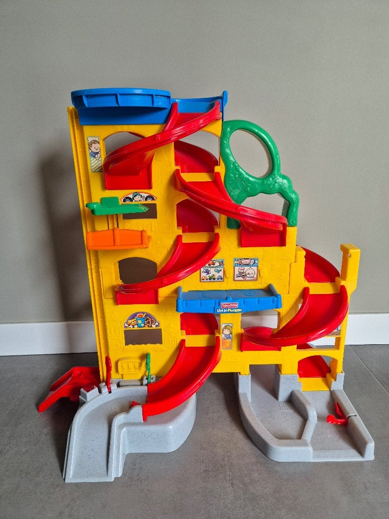 Grote Fisher-Price Little People Racebaan, Racebaan, Zo goed als nieuw, Handmatig, Ophalen