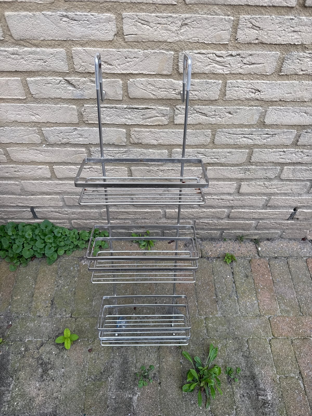Praktisch badkamerrek met 3 etages - chroom, Ophalen of Verzenden, Gebruikt, Zilver, Badkamerrek