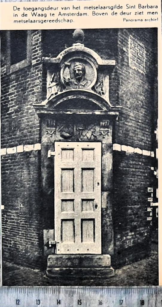 Amsterdam 1943, deur metselaarsgilde St.Barbara in de Waag, Verzenden, 1940 tot 1960, Gebruikt, Overige onderwerpen