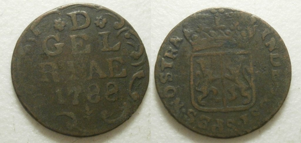 0] Gelderland Duit 1788, Ophalen of Verzenden, Vóór koninkrijk, 1 cent, Losse munt
