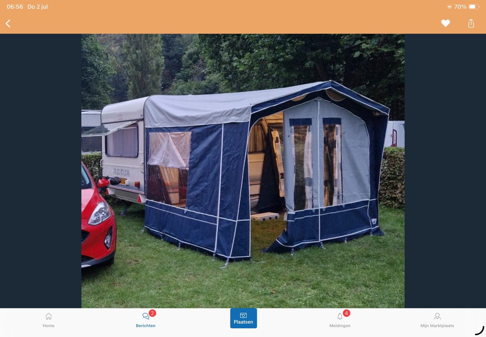 Nette voortent met uitbouw, Caravans en Kamperen, Voortenten en Luifels, Zo goed als nieuw, Ophalen