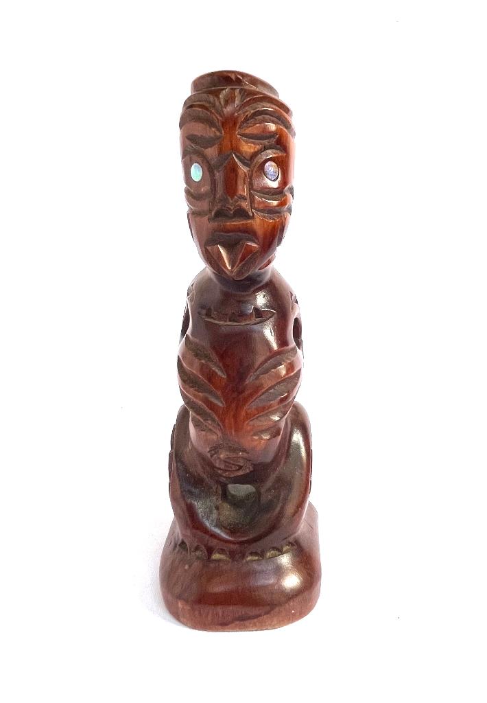 Maori Tekoteko Figurine Matai Hardwood, Antiek en Kunst, Ophalen of Verzenden