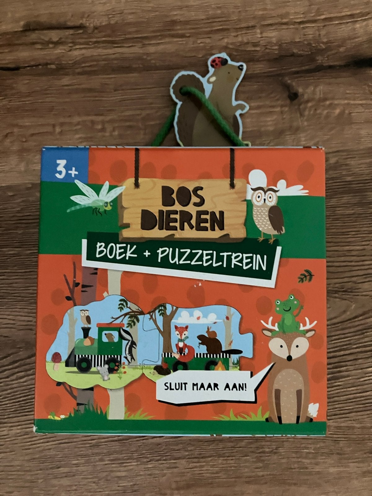 Bosdieren Boek + Puzzeltrein - gebruikt, Ophalen, Gelezen, Uitklap-, Voel- of Ontdekboek, 3 tot 4 jaar