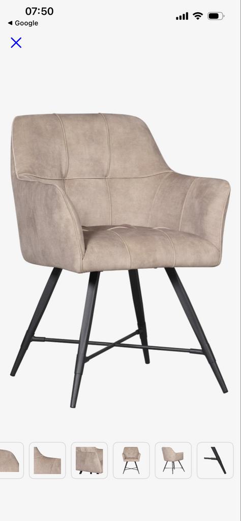 Set van 2 beige eetkamerstoelen type Woonexpress Tolbert, Ophalen, Twee, Overige kleuren, Modern landelijk