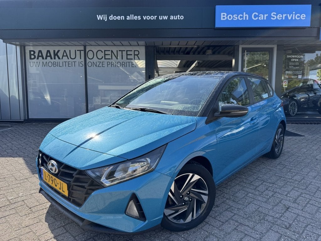 Hyundai i20 1.2 MPI Comfort | Camera | Carplay | Airco, Auto's, Keurmerk '100% Onderhouden', 4 cilinders, Blauw, Bedrijf