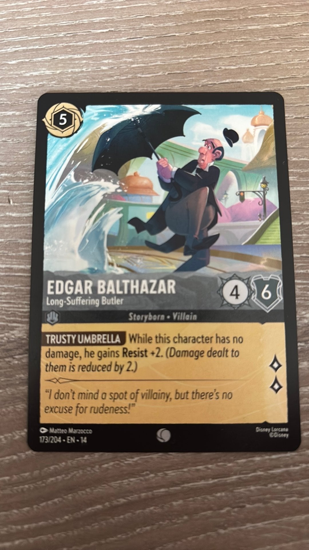 Disney Lorcana Edgar Balthazar butler 173-204 14HPC nonfoil, Ophalen of Verzenden, Zo goed als nieuw