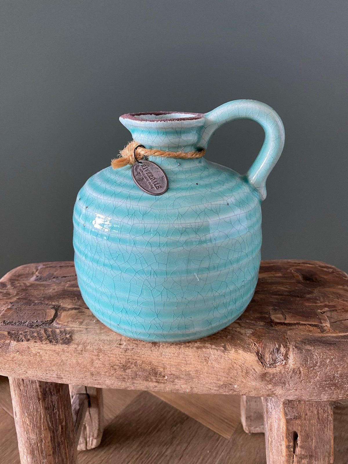 Riverdale celadon vaasje 13cm - decoratief, Ophalen of Verzenden, Zo goed als nieuw