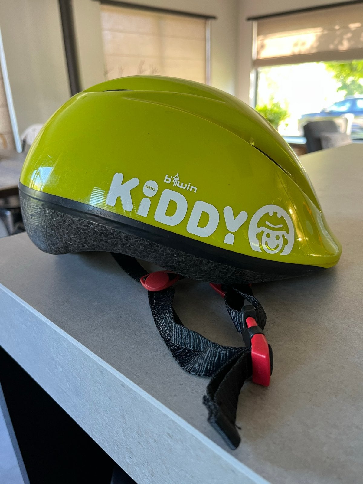 B'Twin Kiddy Fietshelm Groen - Maat 52-56cm, Ophalen, Gebruikt, Overige maten, Jongen of Meisje