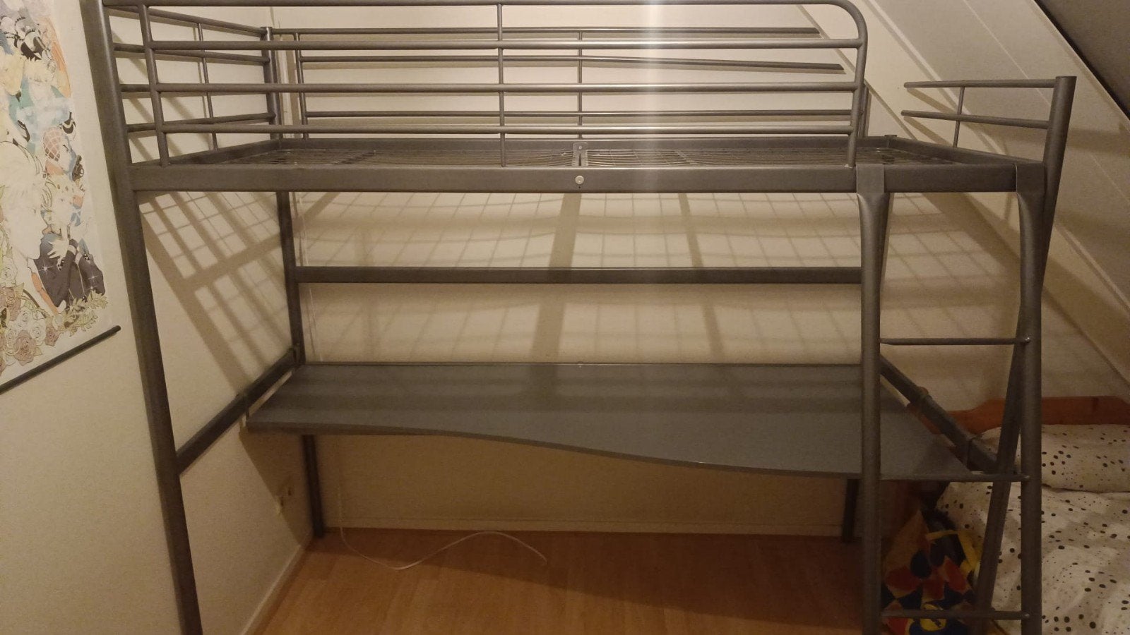 Ikea Hoogslaper met bureau, Ophalen, Gebruikt, Eenpersoons, 90 cm
