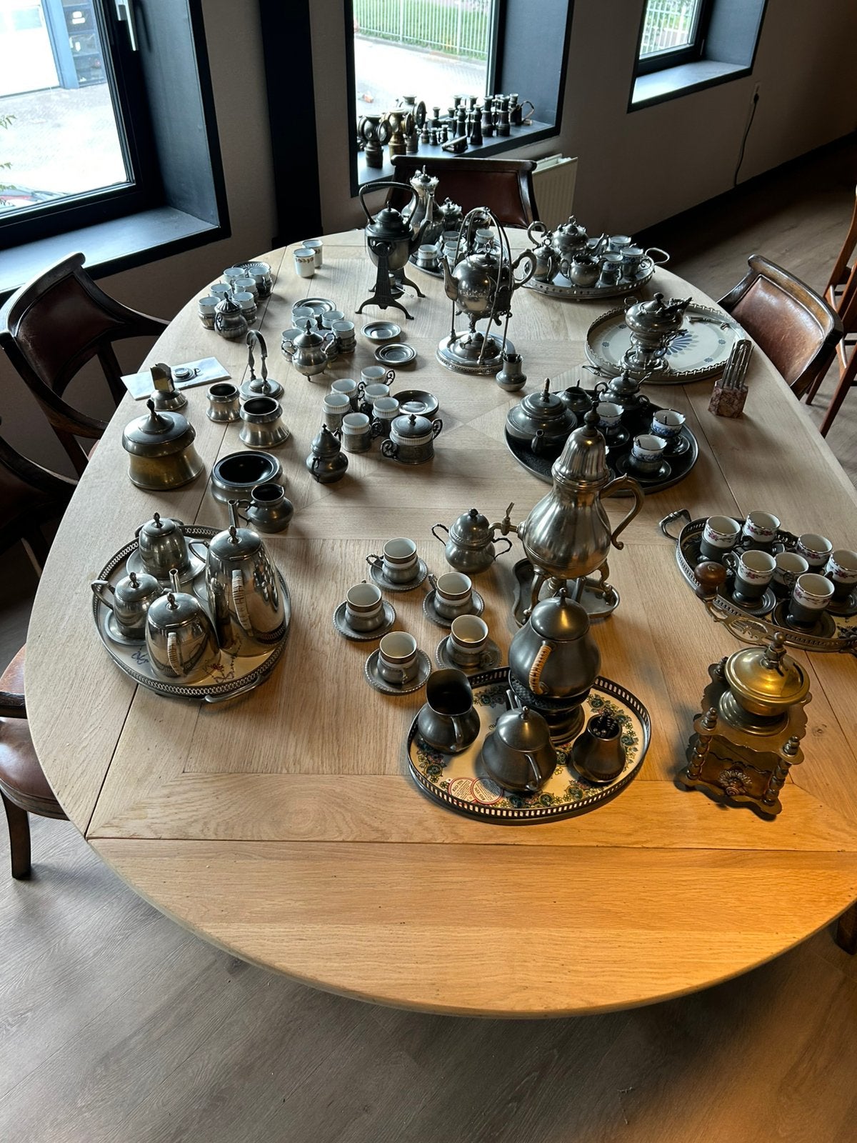 Grote verzameling tinnen servies, Antiek en Kunst, Ophalen