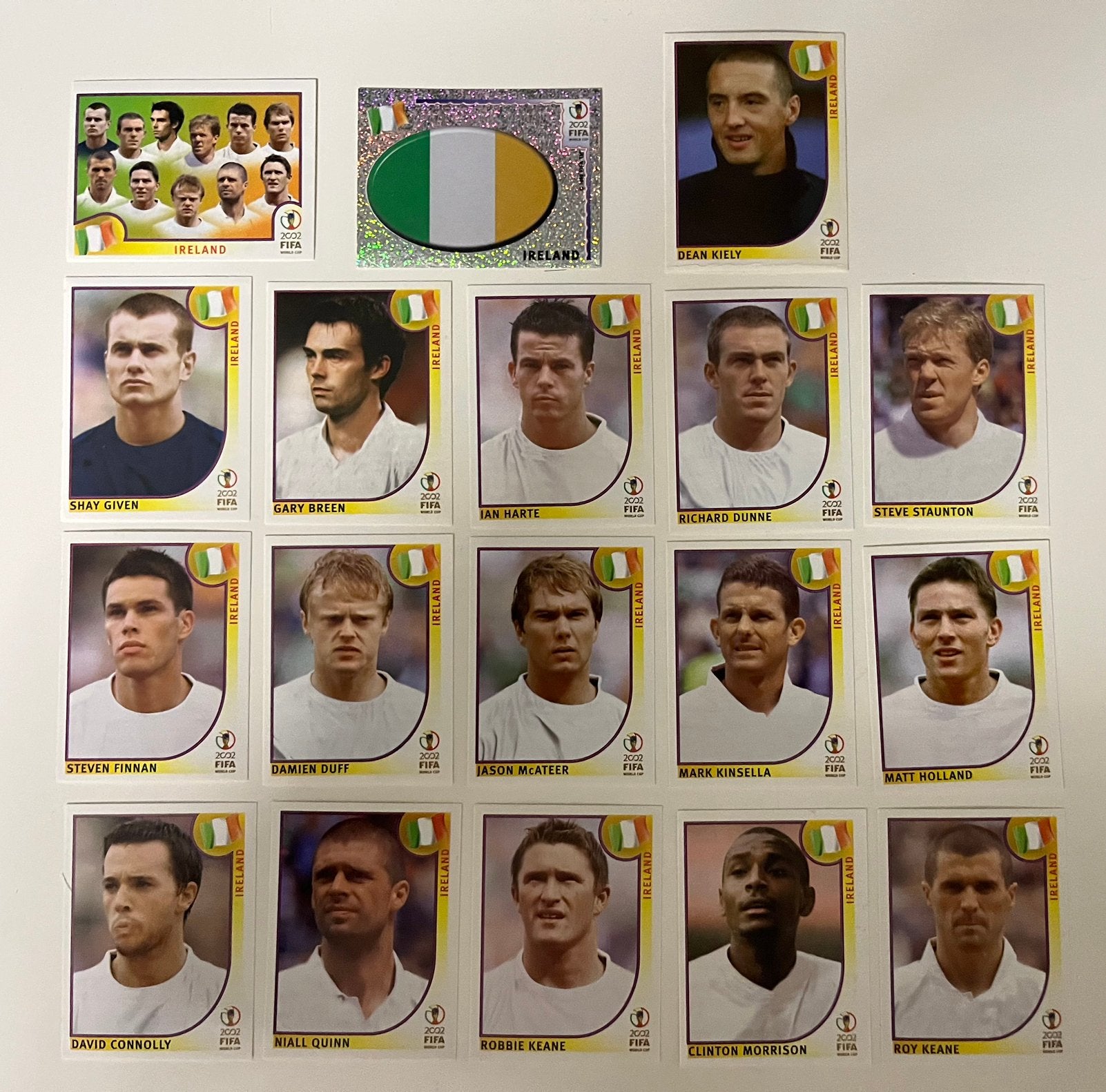 Panini world cup 2002 KOREA JAPAN - set IRELAND, Ophalen of Verzenden, Zo goed als nieuw, Meerdere stickers
