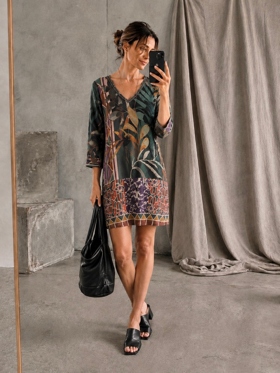 Cam's Jurkje met Prachtige Print - Maat 38, Kleding | Dames, Maat 38/40 (M), Verzenden, Zo goed als nieuw, Boven de knie