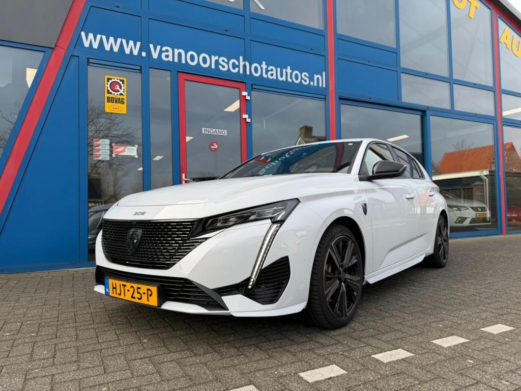 Peugeot 308 1.6 Plug-in Hybrid 180pk Automaat GT-Line bj2024, Gebruikt, Wit, Plug-in hybride, Bedrijf