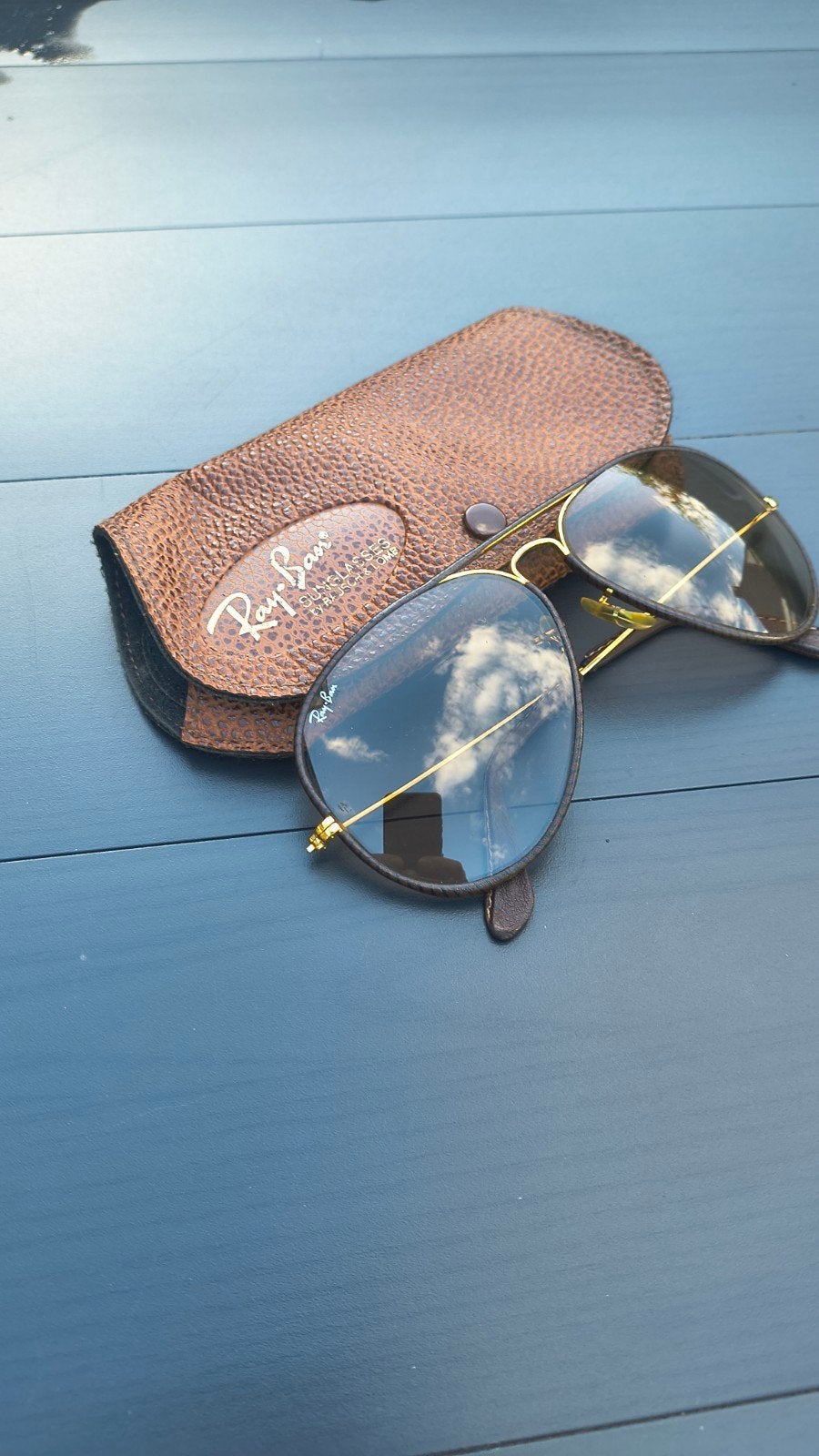 Rayban B&L LEATHERS Aviator Vintage jaren'80 *Nieuwstaat*, Ophalen of Verzenden, Zo goed als nieuw, Groen, Ray-Ban