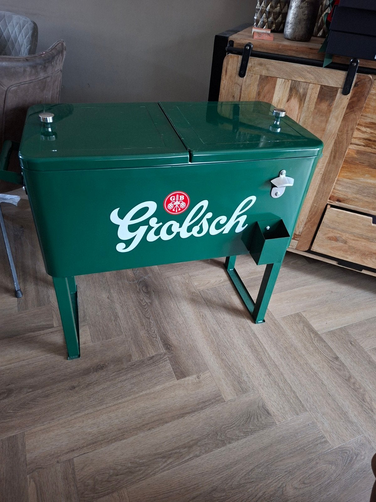 Grolsch Koelbox op wielen - Perfect voor feestjes!, Ophalen of Verzenden
