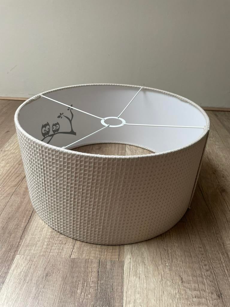 Lampenkap kinderkamer wafelstof, Huis en Inrichting, Lampen | Lampenkappen, Ophalen, Beige, Rond, Zo goed als nieuw