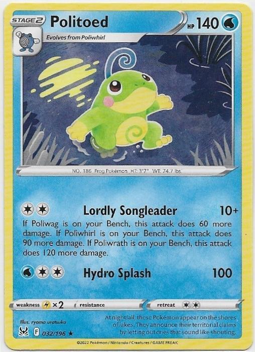 Lost Origin,  Politoed [rare] 32/196, Verzenden, Nieuw, Losse kaart